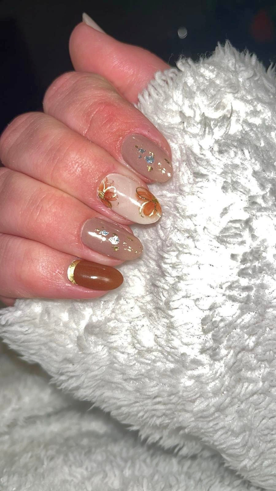 Mocha Flower Gellakstickers