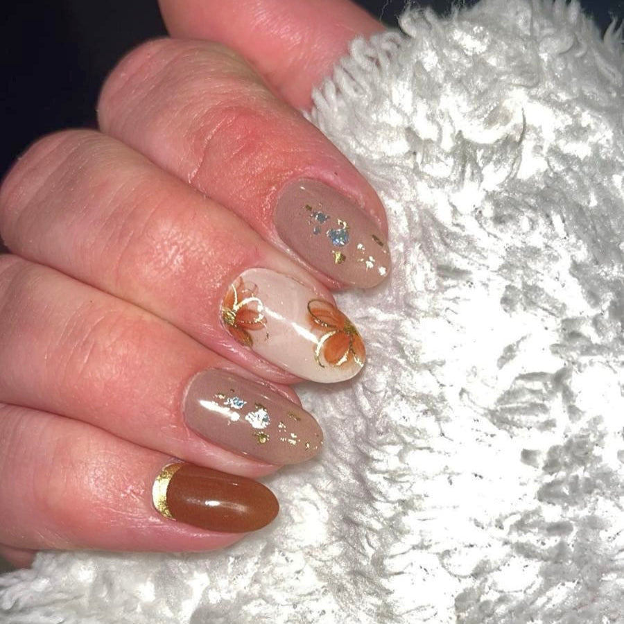 Mocha Flower Gellakstickers