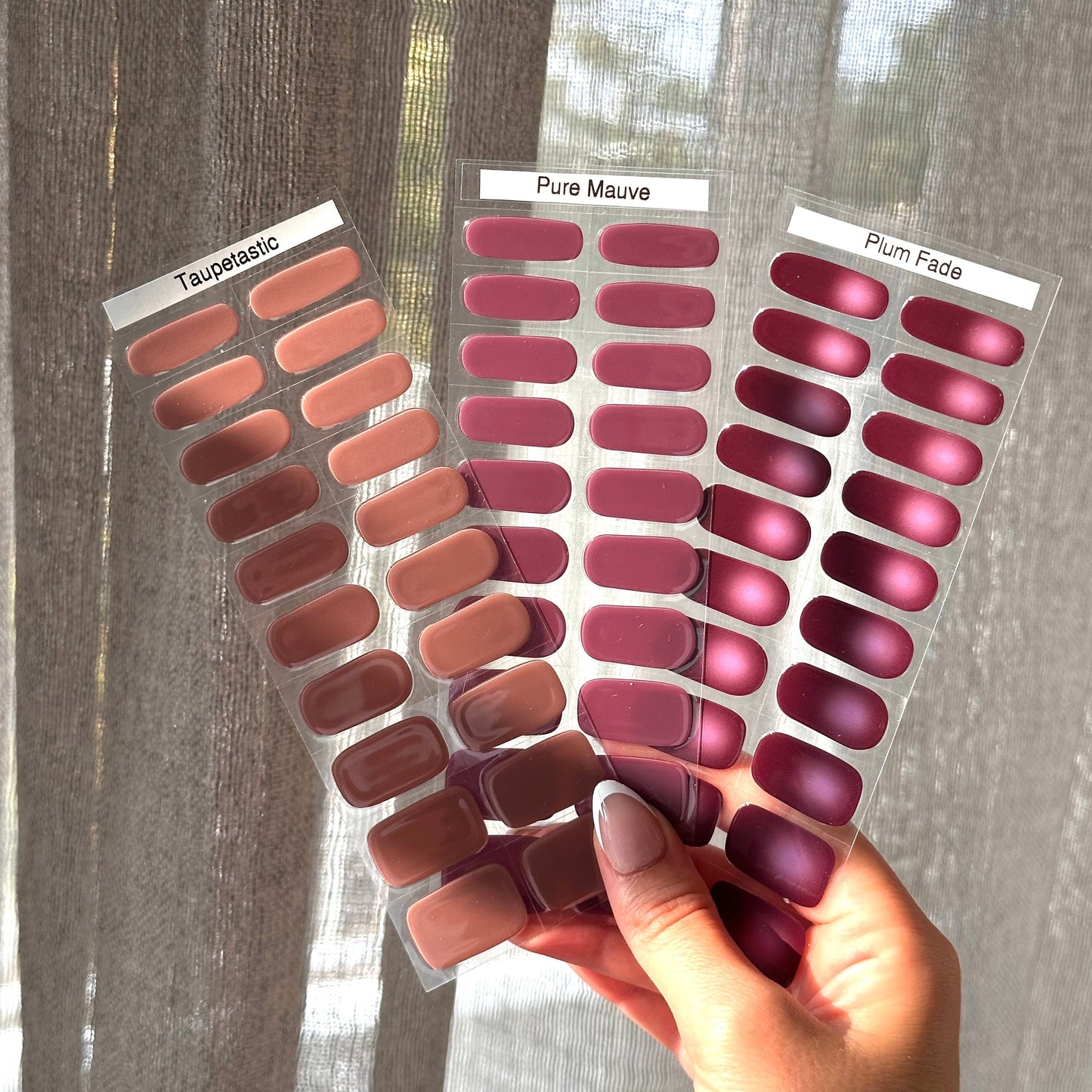 aubergine mauve achtige effen kleur gellakstickers