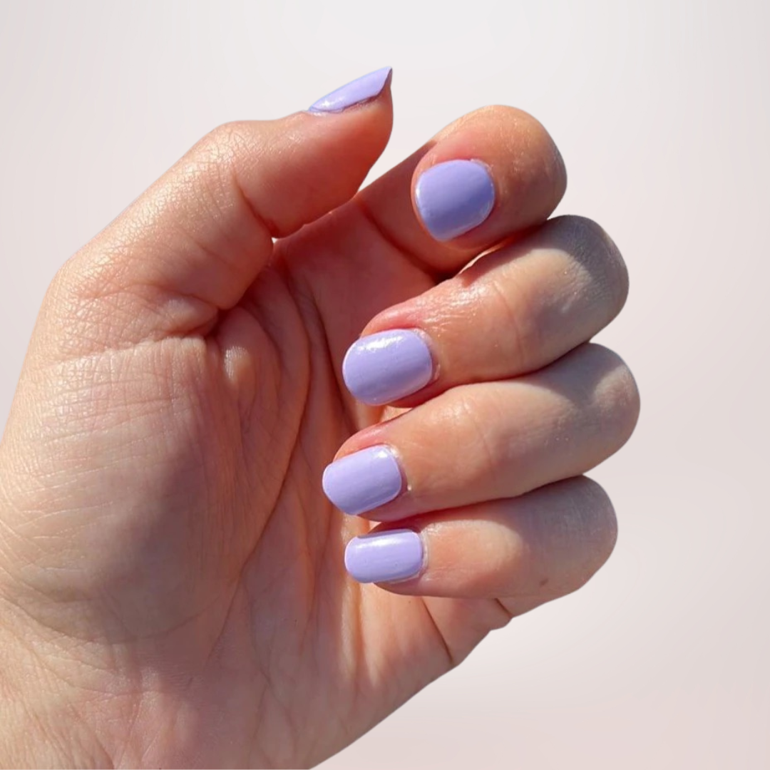 Effen lavendel paarse kleur gellak nagelstickers