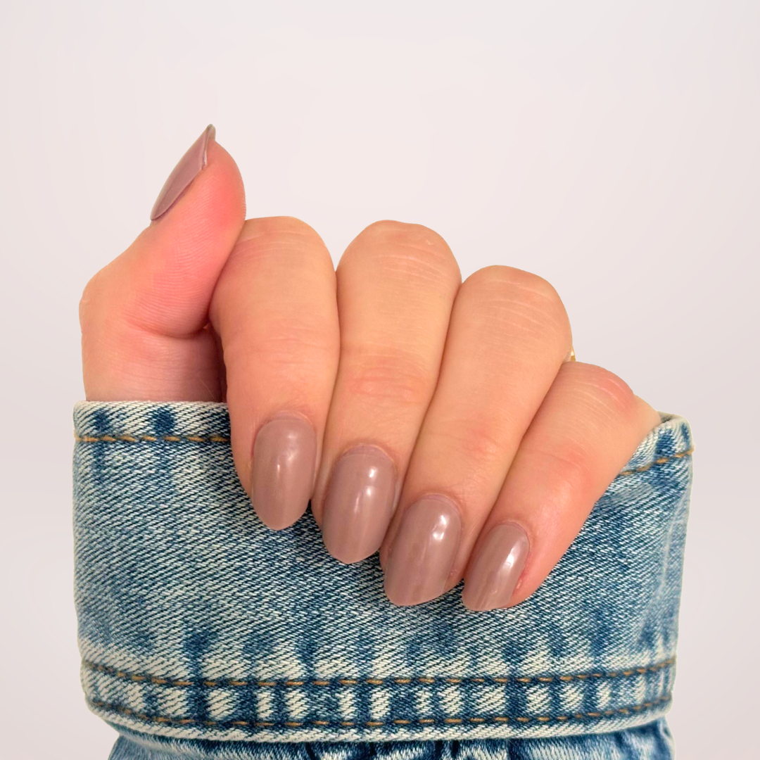 Effen taupe bruinige gellakstickers