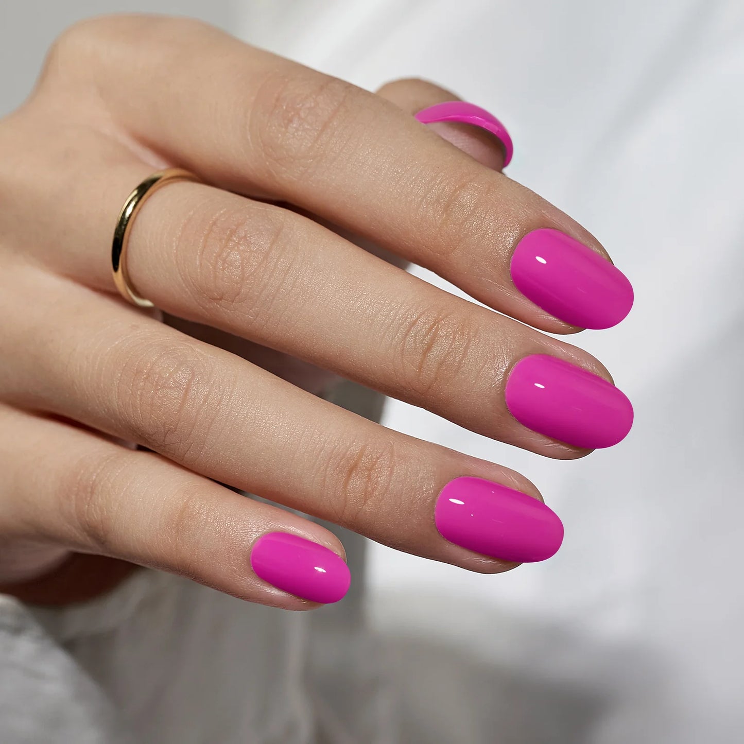 Fuchsia Fever Press-On Nagels – Felroze/paarse Short Oval | BIMA Nails