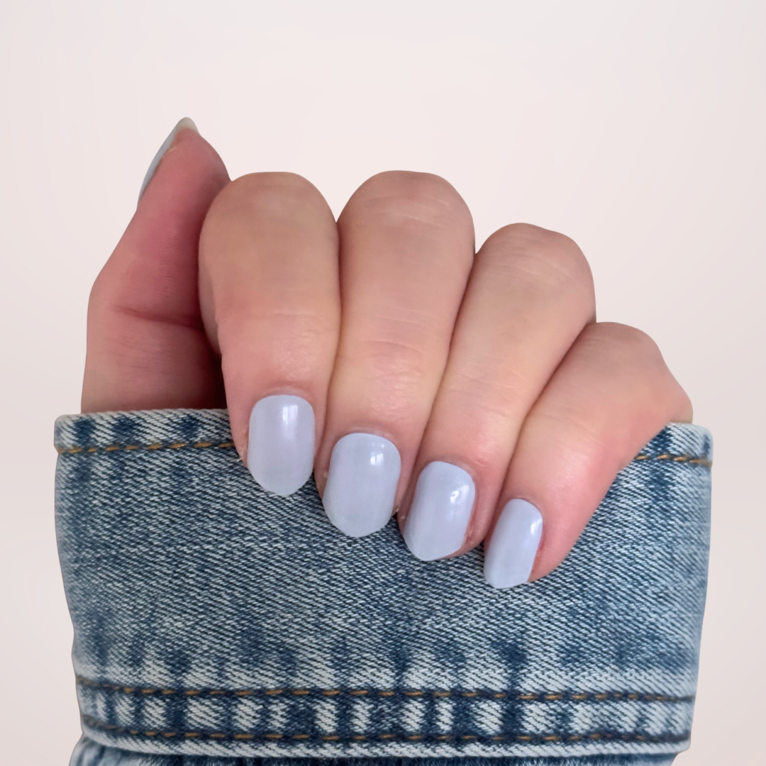 Cool Breeze gellakstickers lichtgrijs – minimalistische gel nagel stickers manicure