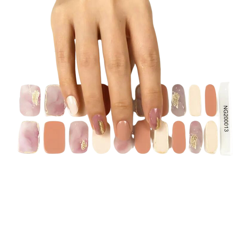 Gel Nail Stickers Natural Gold Marble