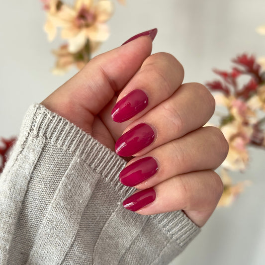 BIMA Nails gellakstickers, een mooie rood roze kleur 'Raspberry Bloom'