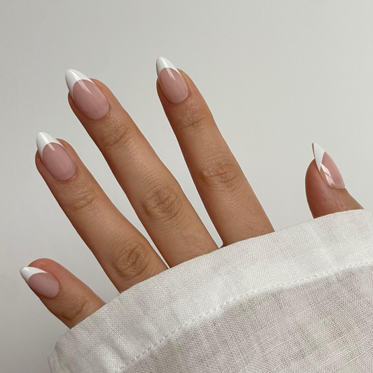 french manicure press-on nagels 