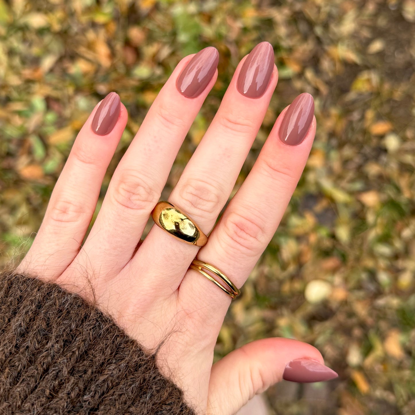 Een prachtig mysterieuze kleur press-on. In het ene licht een mooie bruine kleur en op een ander moment met ander licht een mooie warme mauve kleur. Perfect voor het herfst en winter seizoen. 